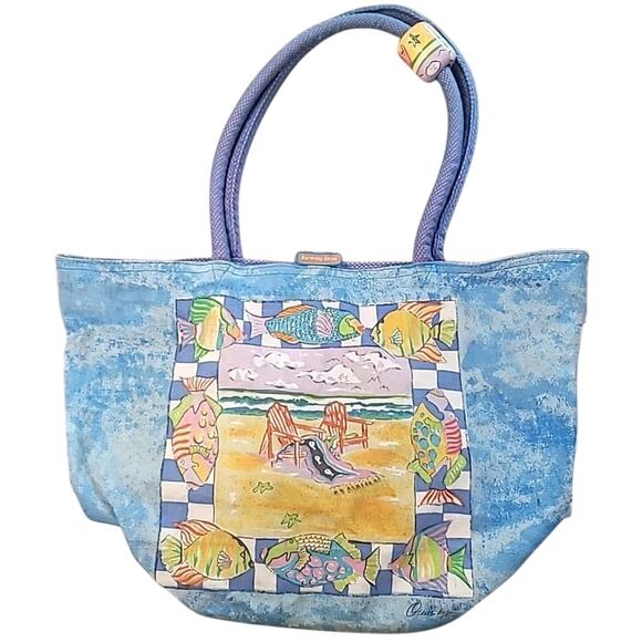 Vintage Ormsby Surviving Stress Canvas Tote Bag 17x12x7 GVC - Picture 2 of 14